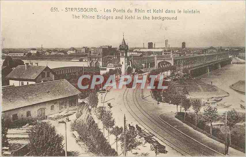 CPA Strasbourg Les Ponts du Rhin et Kehl dans le Lointain