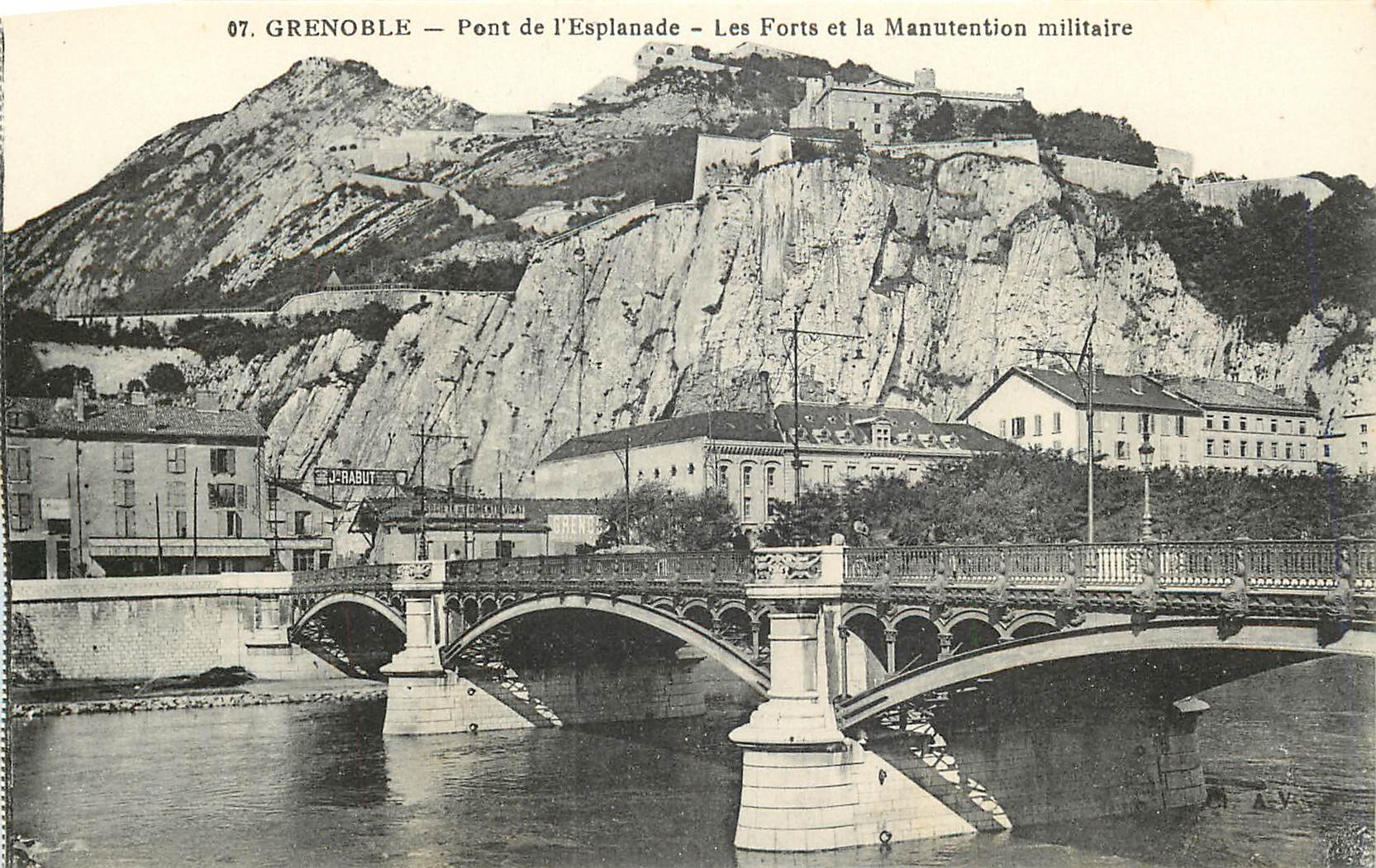 CPA Grenoble Pont de l'Esplanade les Forts et la Manuntention militaire