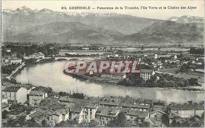 Grenoble — Panorama de la Tronche, l'Île Verte et la Chaîne des Alpes — n° 015