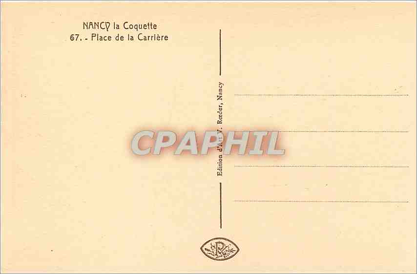 CPA Nancy Place de la Carriere — Rückseite