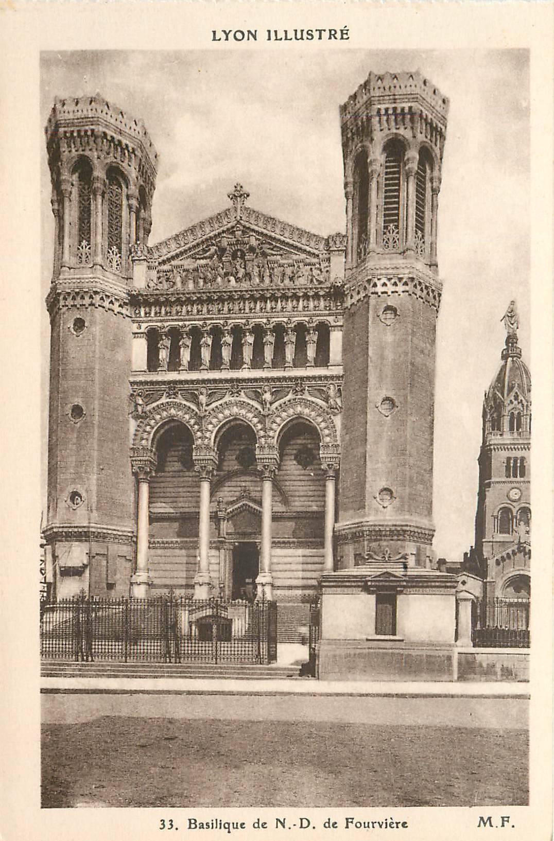 CPA Lyon Illustre Basilique de N D de Fourviere