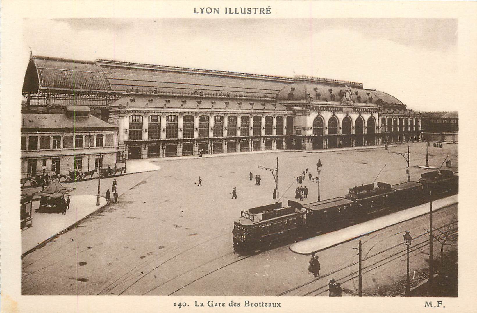 CPA Lyon Illustre La Gare des Brotteaux Tramway