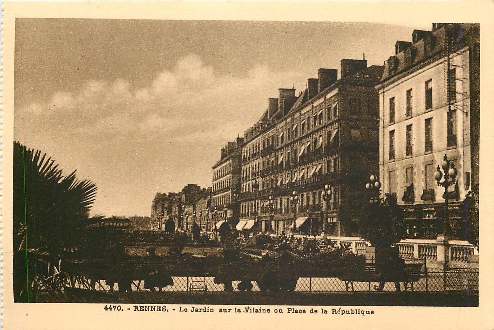 Rennes - Le Jardin sur la Vilaine ou Place de la République — éditeur anonyme, n° 4470
