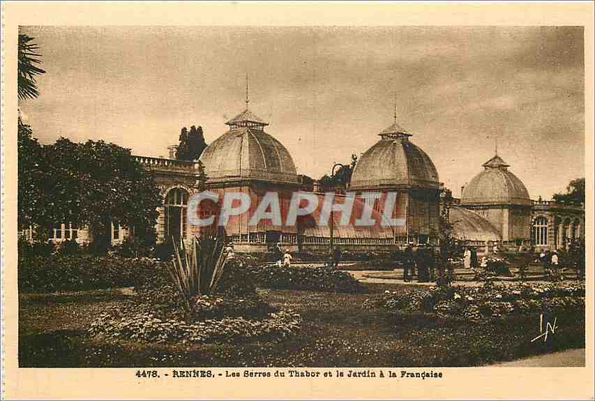 CPA Rennes Les Serres du Thabor et le Jardin a la Francaise