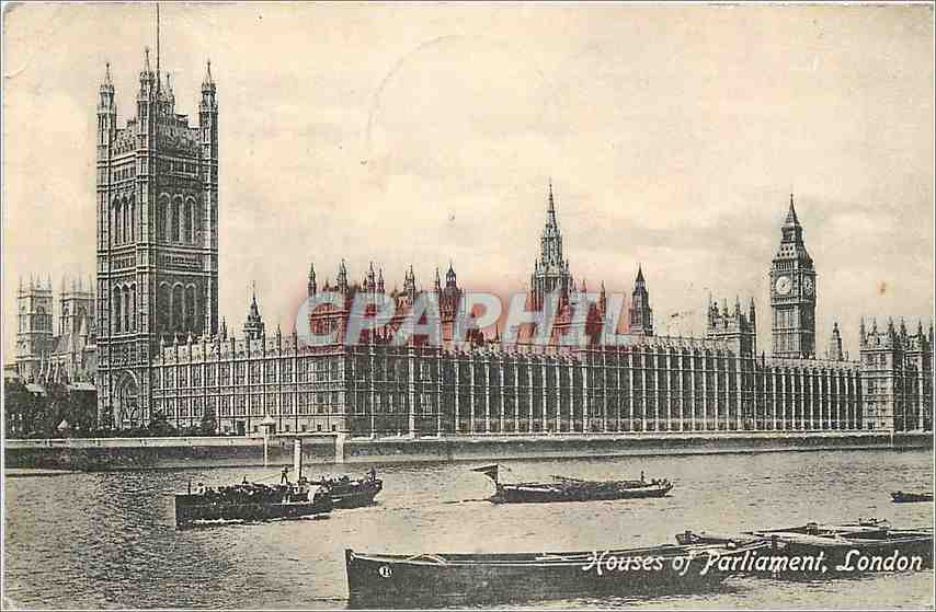 CPA London Houses of Parlement Bateaux