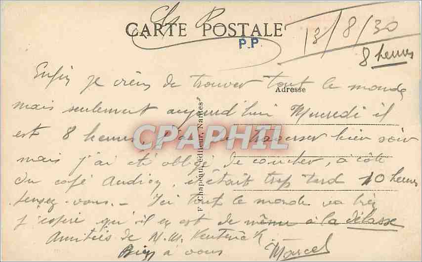 CPA St Brevin Ocean (Loir Inf) Rocher de l'Ours — Rückseite