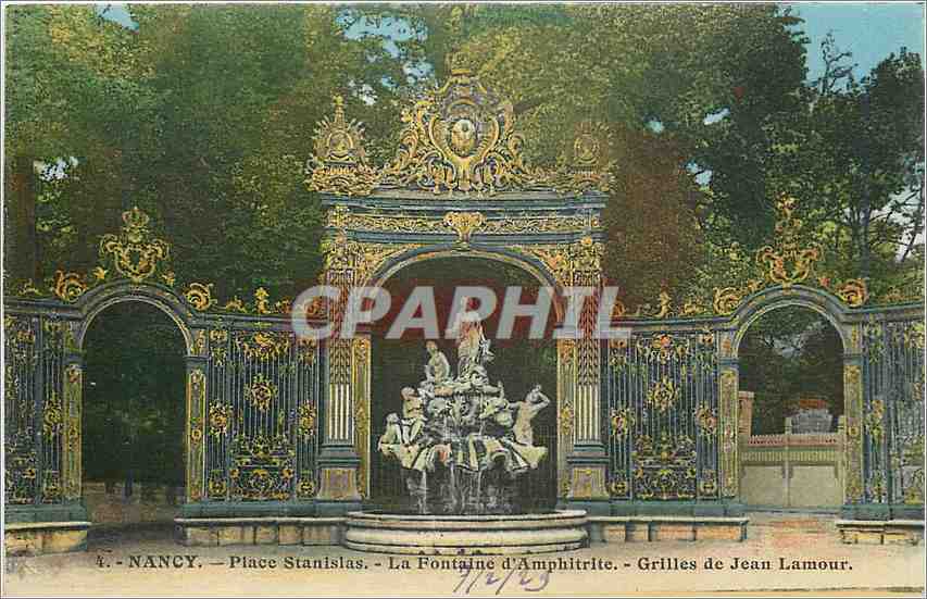 CPA Nancy Place Stanilas la Fontaine D'Amphitrite Gilles de Jean Lamour