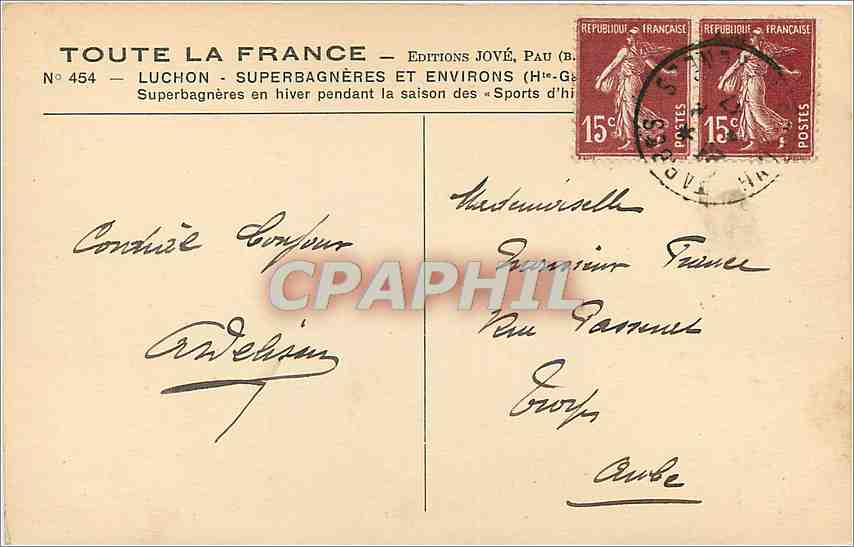 CPA Luchon Superbagneres et env (Hte Garonne) — Rückseite