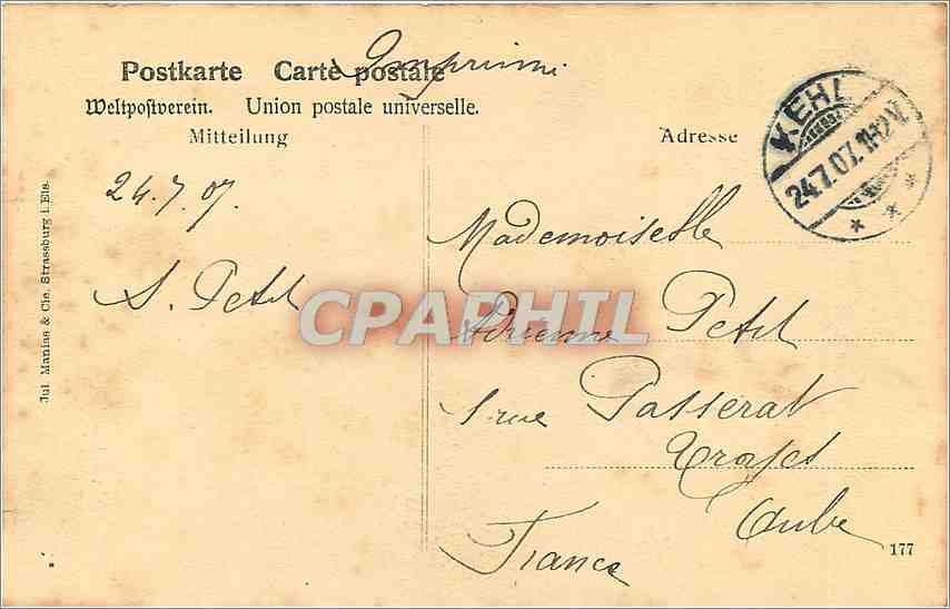 CPA Innenansicht St Ulrich bei Rappoltsweiler 1860 La grande salle de St Ulric pres Ribeauville — Rückseite