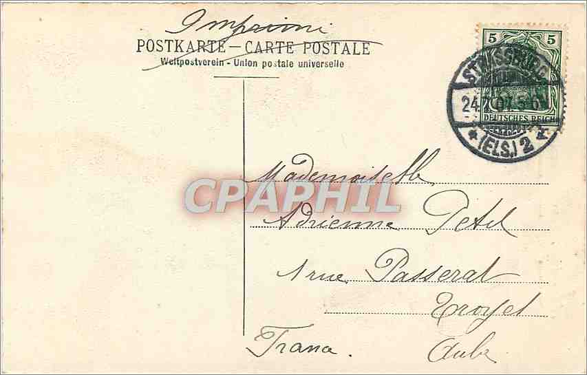 CPA Strasbourg Maison Kammerzell — Rückseite