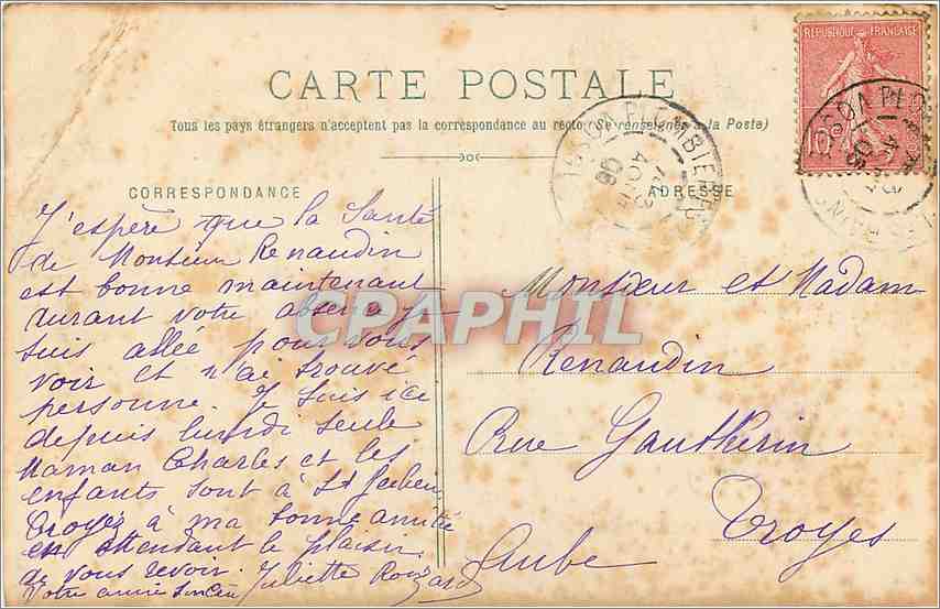 CPA Plombieres les Bains Pont de la Gare — Rückseite