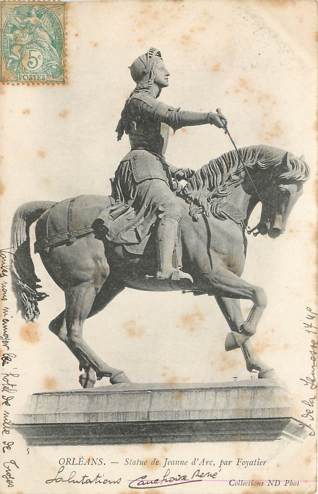 CPA Orleans Statue de Jeanne d'Arc par Foyalier