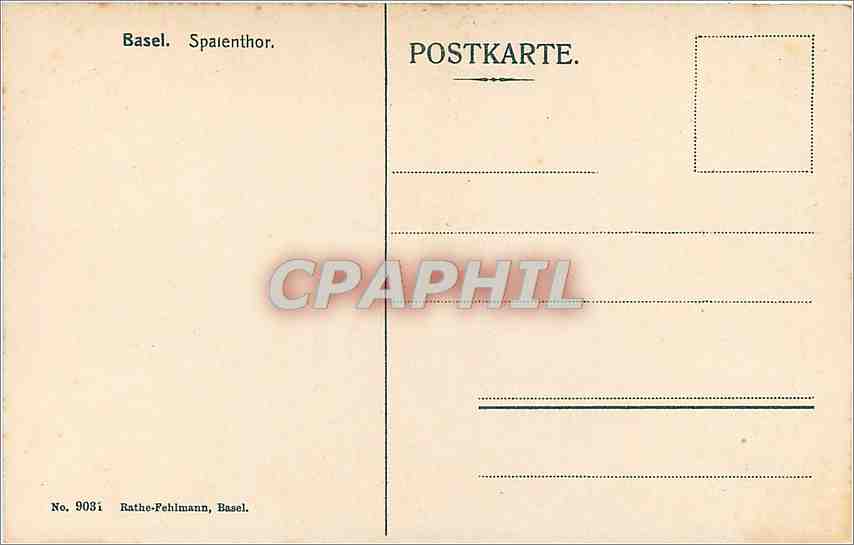 CPA Basel Spalenthor — Rückseite