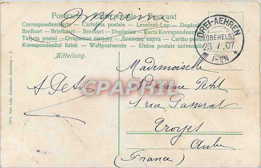 CPA Drei Aehren Vogesen Trois Eps Vosges — Rückseite