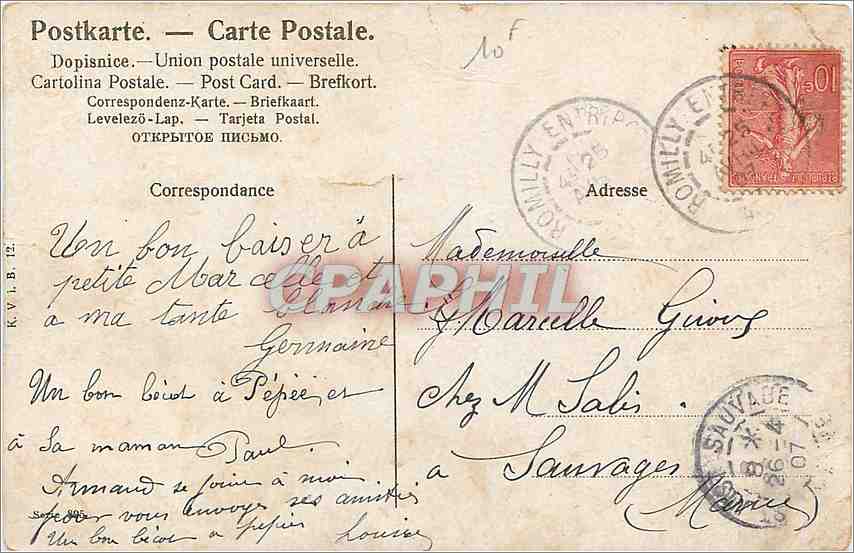 CPA Enfants — Rückseite