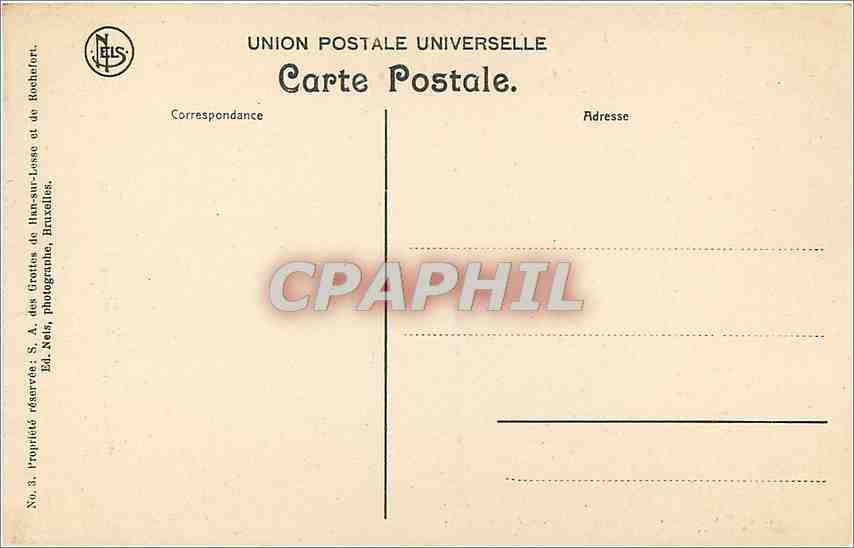 CPA Grotte de Han Un coin des Mysterieuses — Rückseite