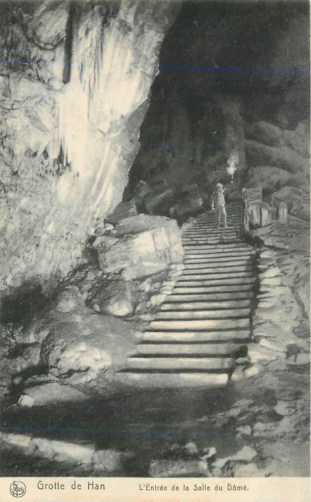 CPA Grotte de Han L'Entree de la Salle du Dome