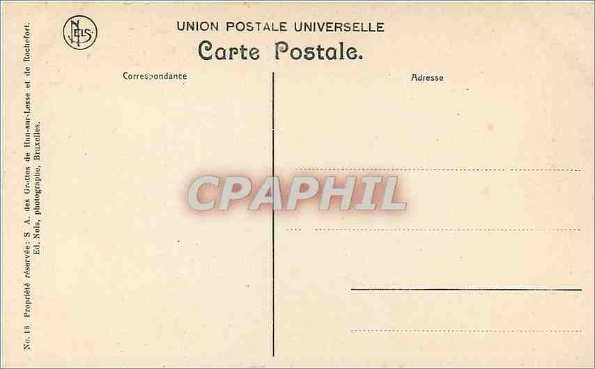 CPA Grotte de Han L'Entree de la Salle du Dome — Rückseite