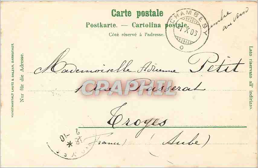 CPA Geneve Monument Brunswick — Verso