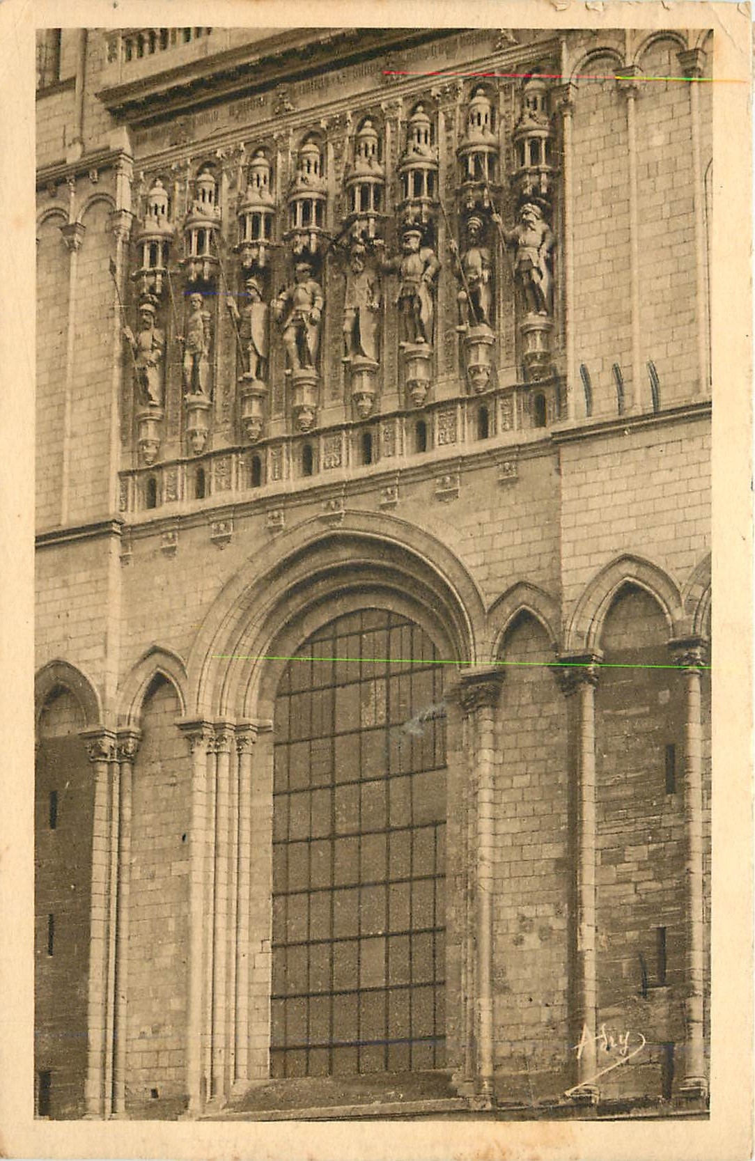 Façade de la cathédrale d'Angers — détails sculptés — A. Begger, n° 11 Rue des Galeries