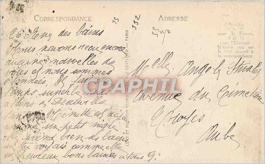 CPA Trouville Deauville Vue generale — Verso