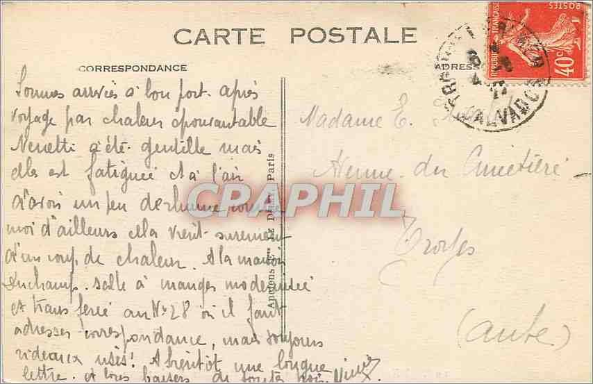 TROUVILLE — Contre-jour dans les Roches noires — G. F., Le Havre — Rückseite