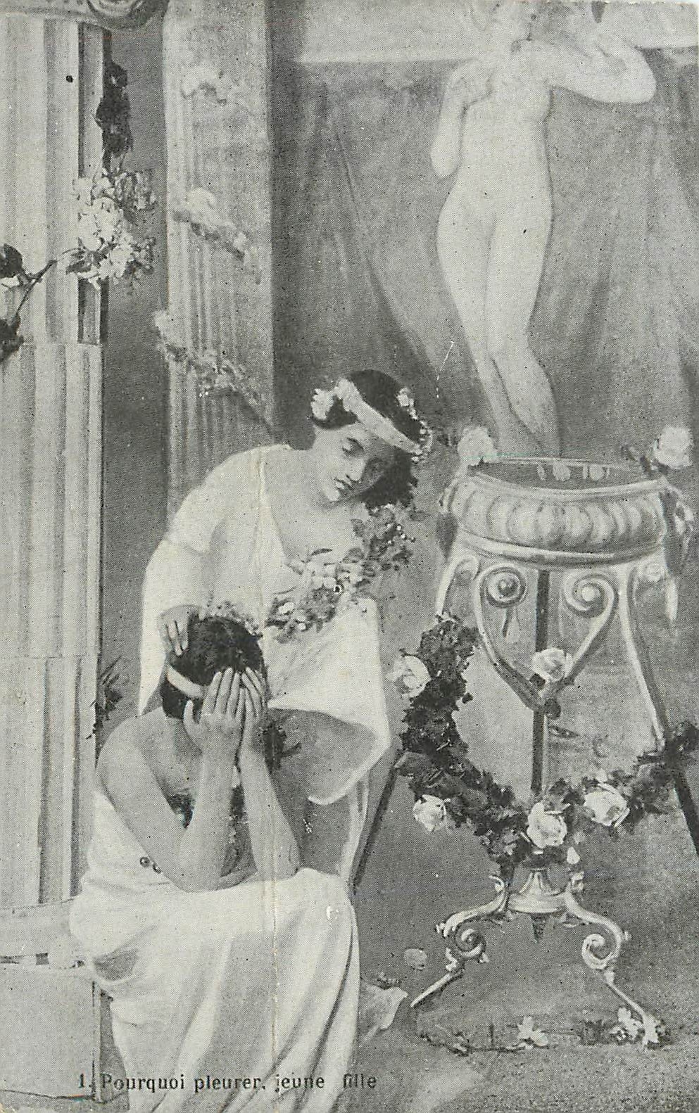 Jeune fille pleurant — Pourquoi pleurer, jeune fille — éditeur non visible