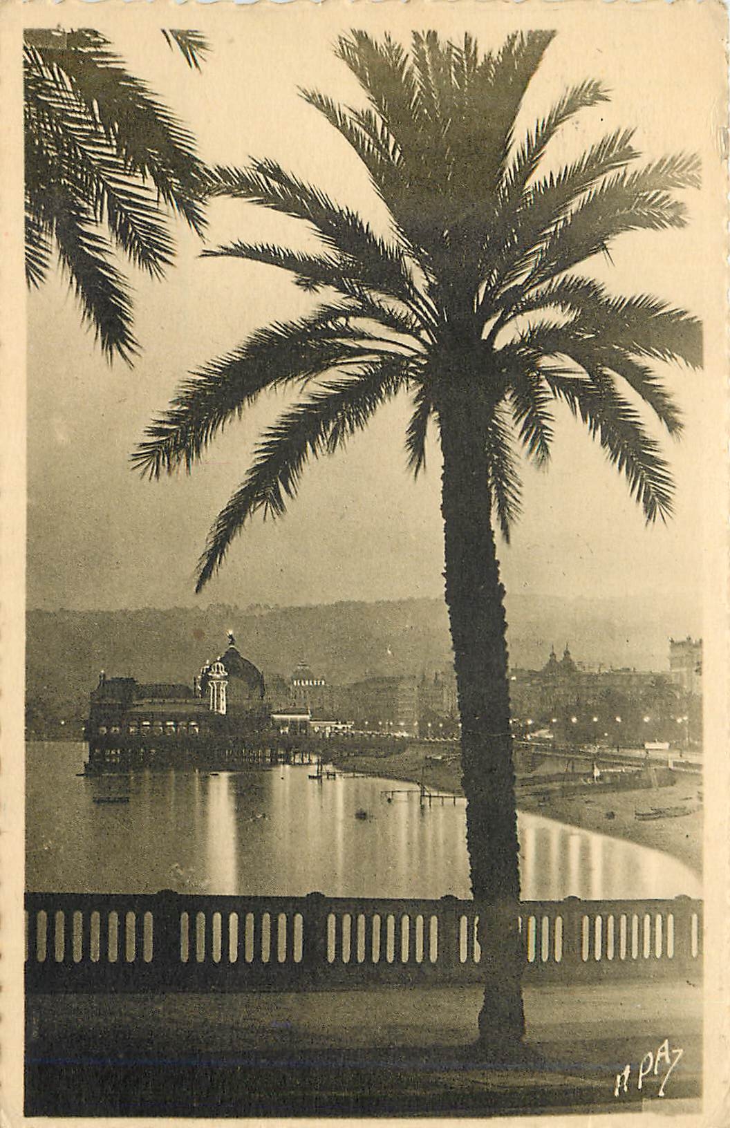 CPA Nice La Nuit Quai des Etats Unis 