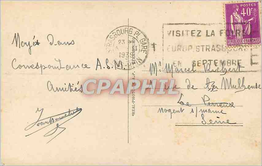 CPA Strasbourg Les Ponts du Rhin  — Verso