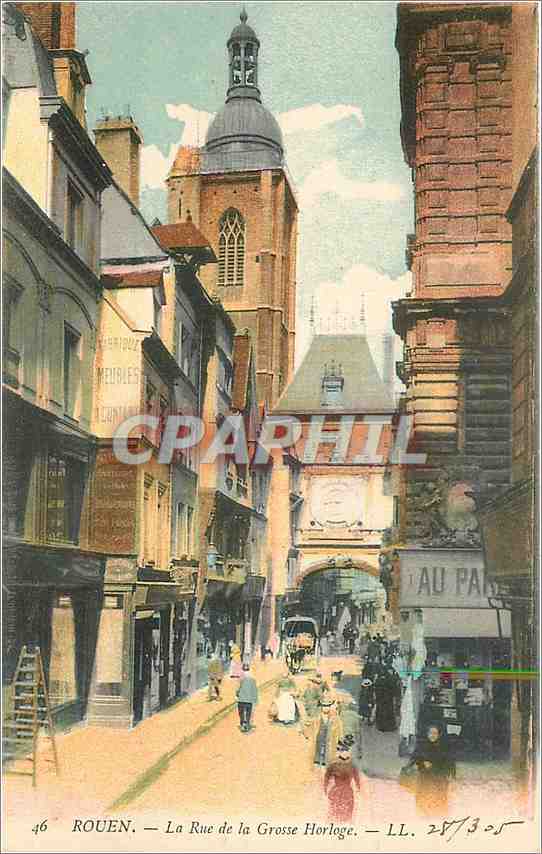 CPA Rouen La Rue de la Grosse Horloge 