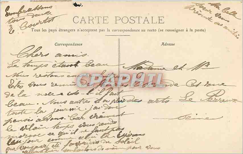 CPA Les Vosges Meridionales Ballon d'Alsace  — Rückseite
