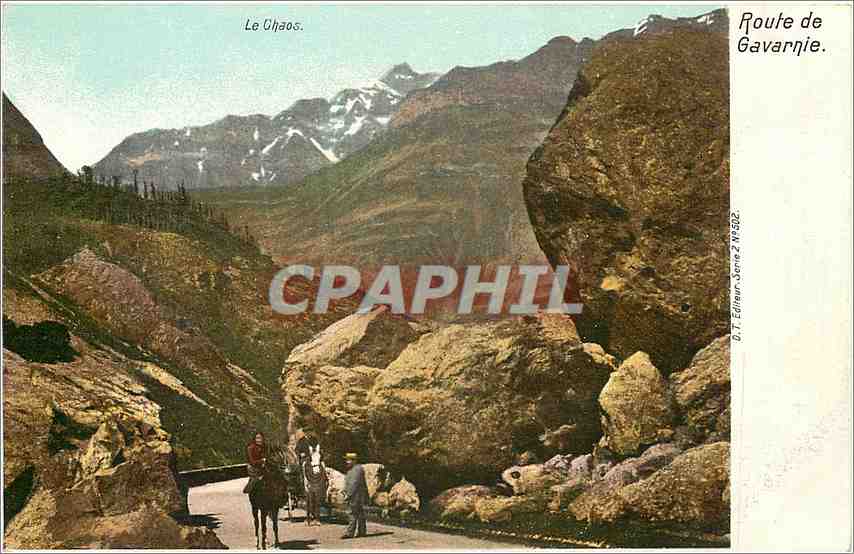 CPA Le Chaos Route de Gavarnie Ane Mule