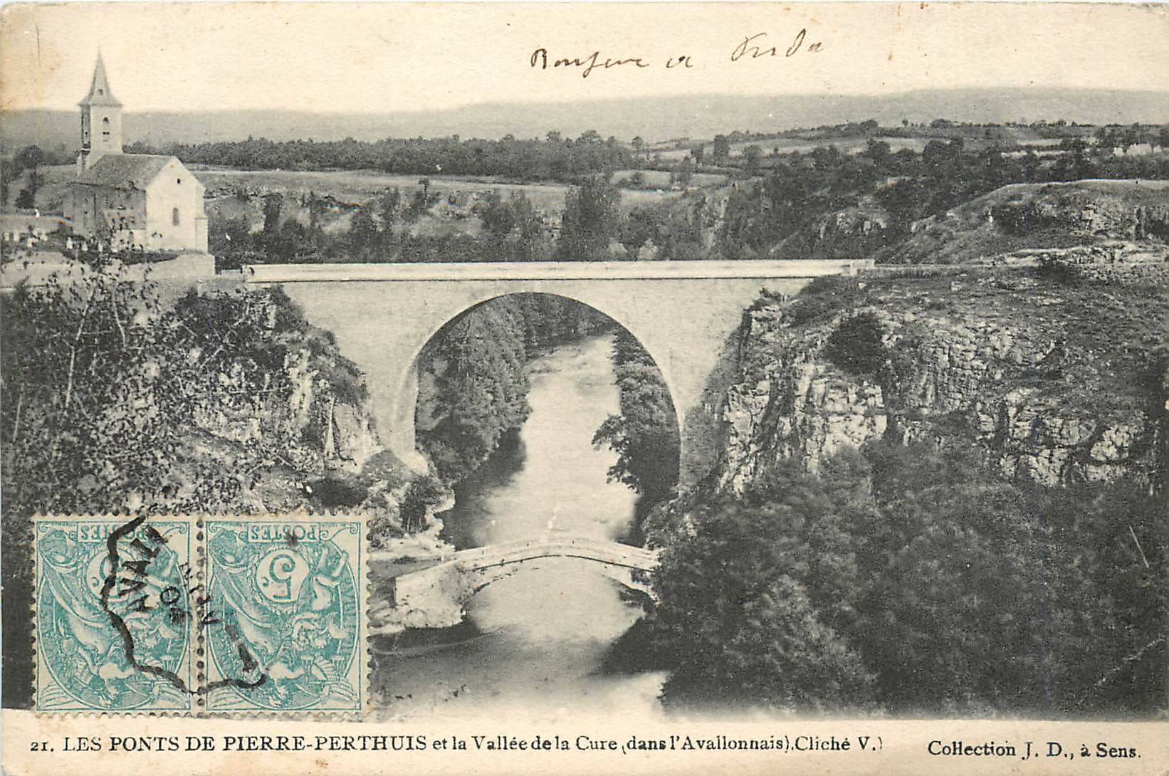 CPA Les Ponts de Pierre Perthuis et la Vallee de la Cure dans l'Avalionnais 