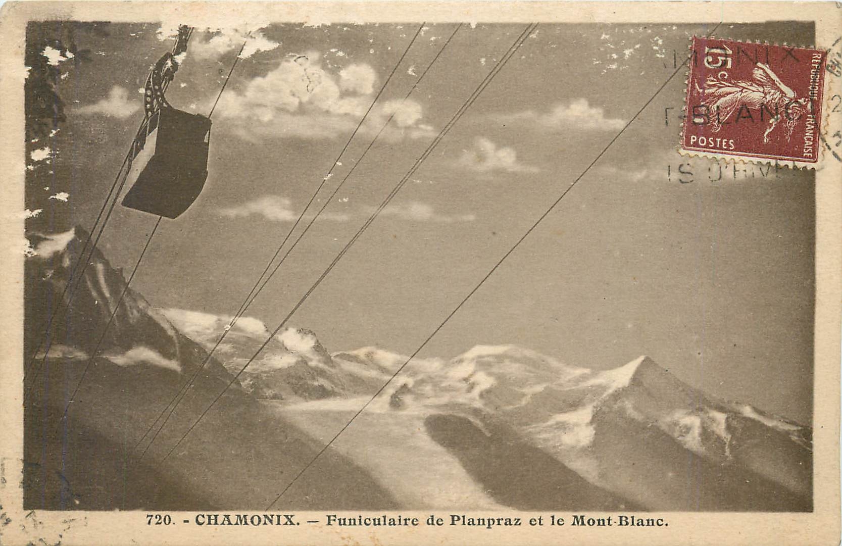 CPA Chamonix Funiculaire de Planpraz et le Mont Blanc 