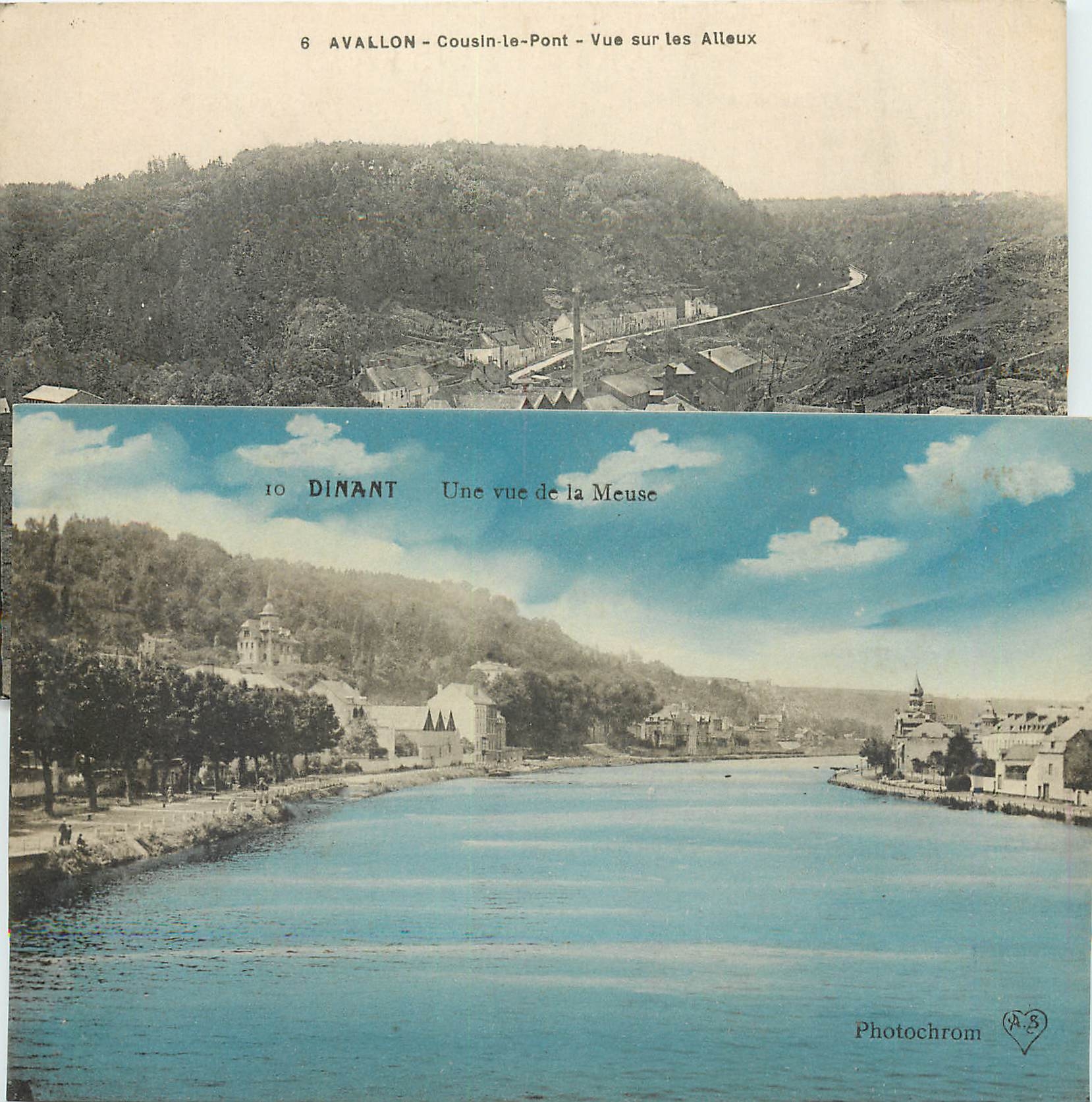 CPA Avallon Cousin le Pont Vue sur les Alleux Dinant Une vue de la Meuse 