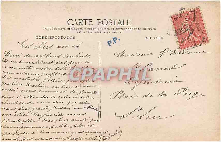 CPA Femme Enfant — Verso