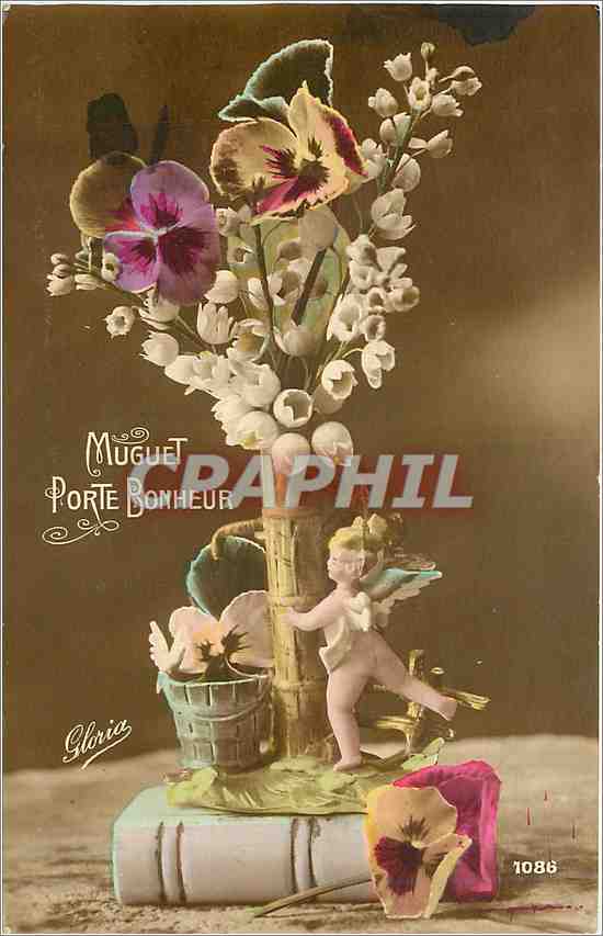 CPA Muguet Porte Bonheur Ange Santon