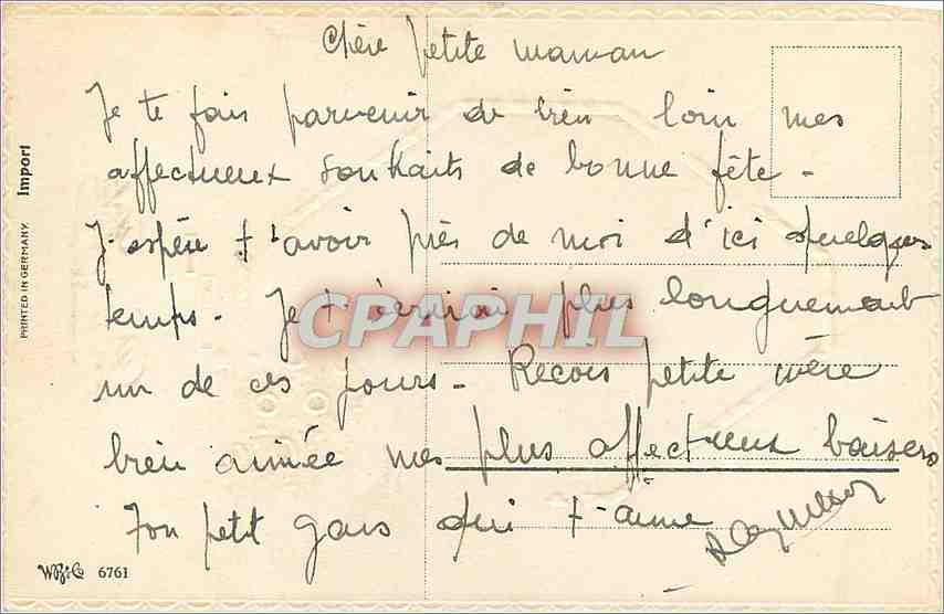 CPA Bonne Fete  — Verso