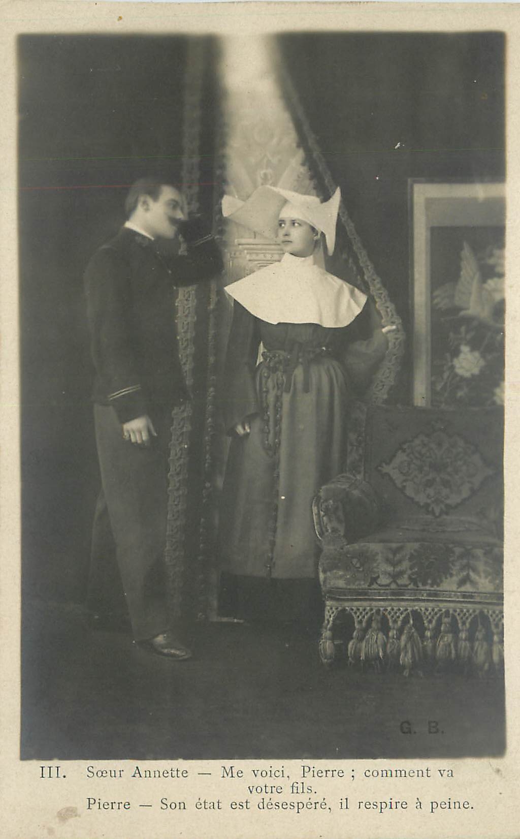 Sœur Annette et Pierre — scène de drame — G.B.