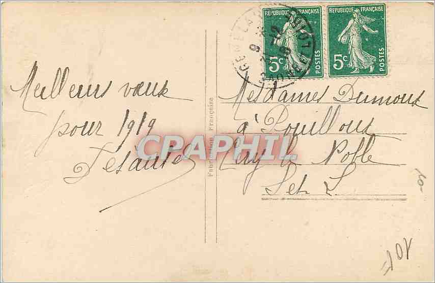 CPA Bonne Annee Femme Fourure — Verso