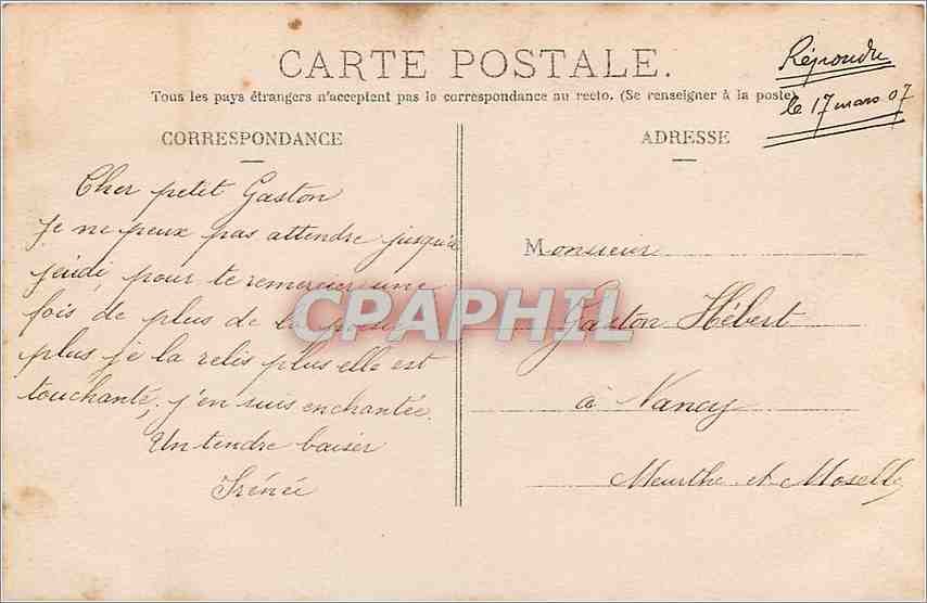 CPA La Charmante Pensee en robe de vetours  — Rückseite