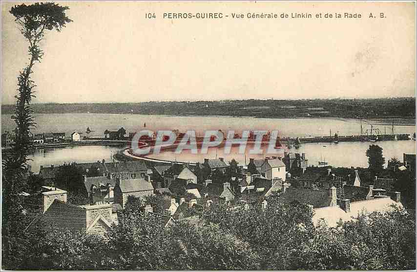 CPA Perros Guirec Vue Generale de Linkin et de la Rade 