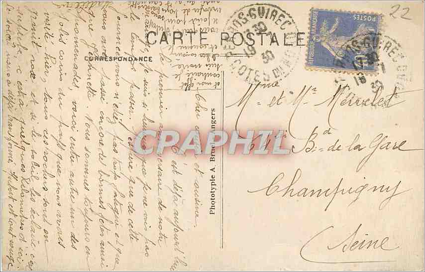 CPA Perros Guirec Ploumanach Le Squevel a la pointe du Diable  — Verso
