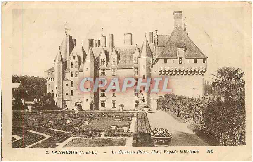 CPA Langeais L et L Le Chateau Mon Hist Facade Interieure 