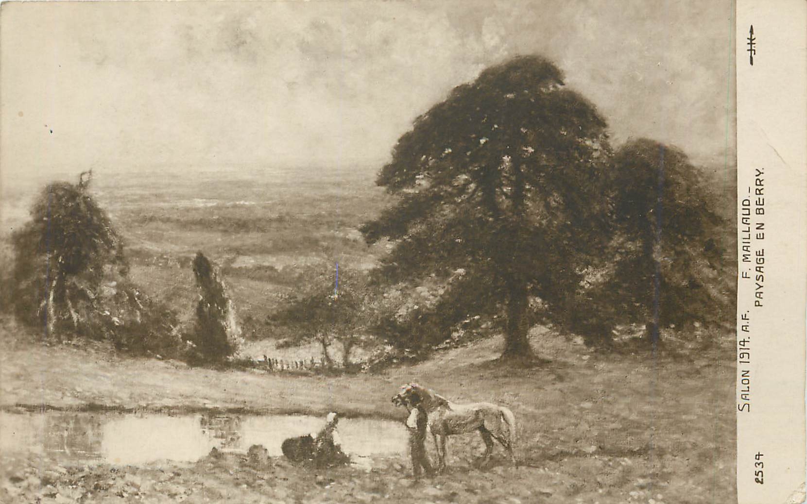 Paysage en Berry — Salon 1914 — F. Maillaud, n° 2534