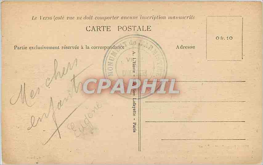 CPA Foret de Compiegne Le Carrefour de l'Armistice  — Rückseite