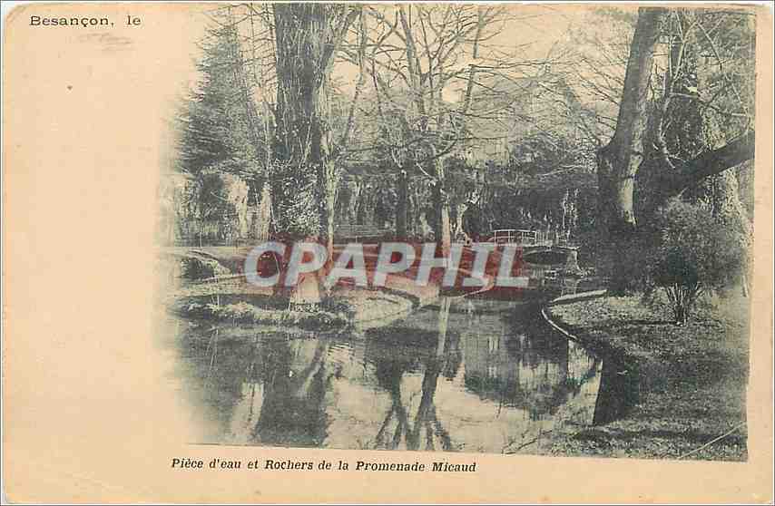 CPA Besancon Le Piece d'Eau et Rochers de la Promenade Micaud 