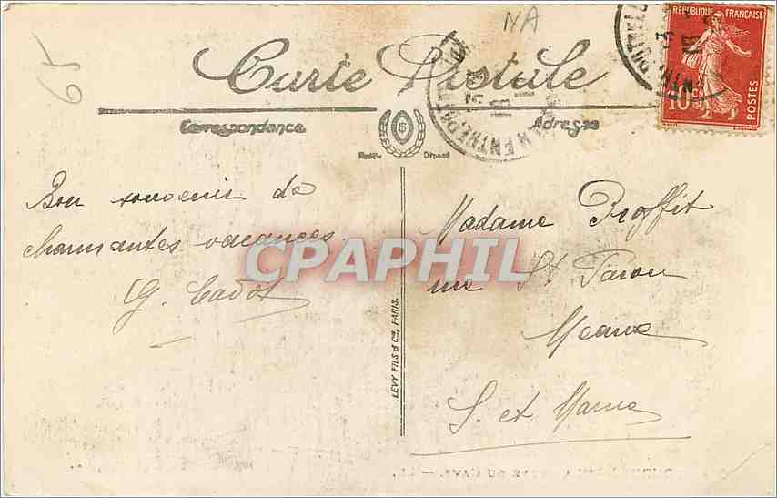 CPA Lourdes La Chute du Gave  — Verso