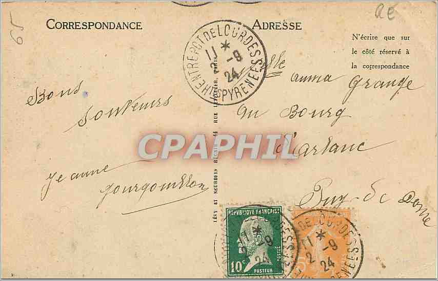 CPA Lourdes La Vierge couronnee et le Chateau  — Verso