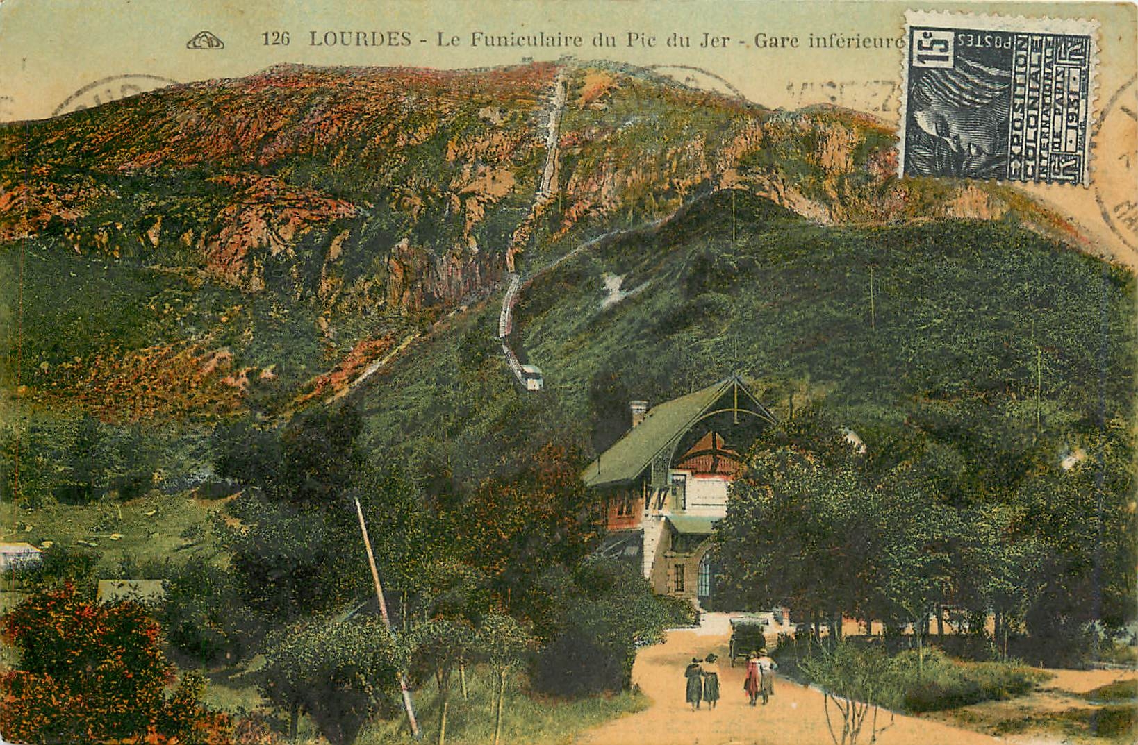CPA Lourdes Le Funiculaire du Pic du Jer Gare Inferieure 